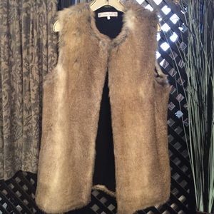 Zara Faux Fur Long Vest